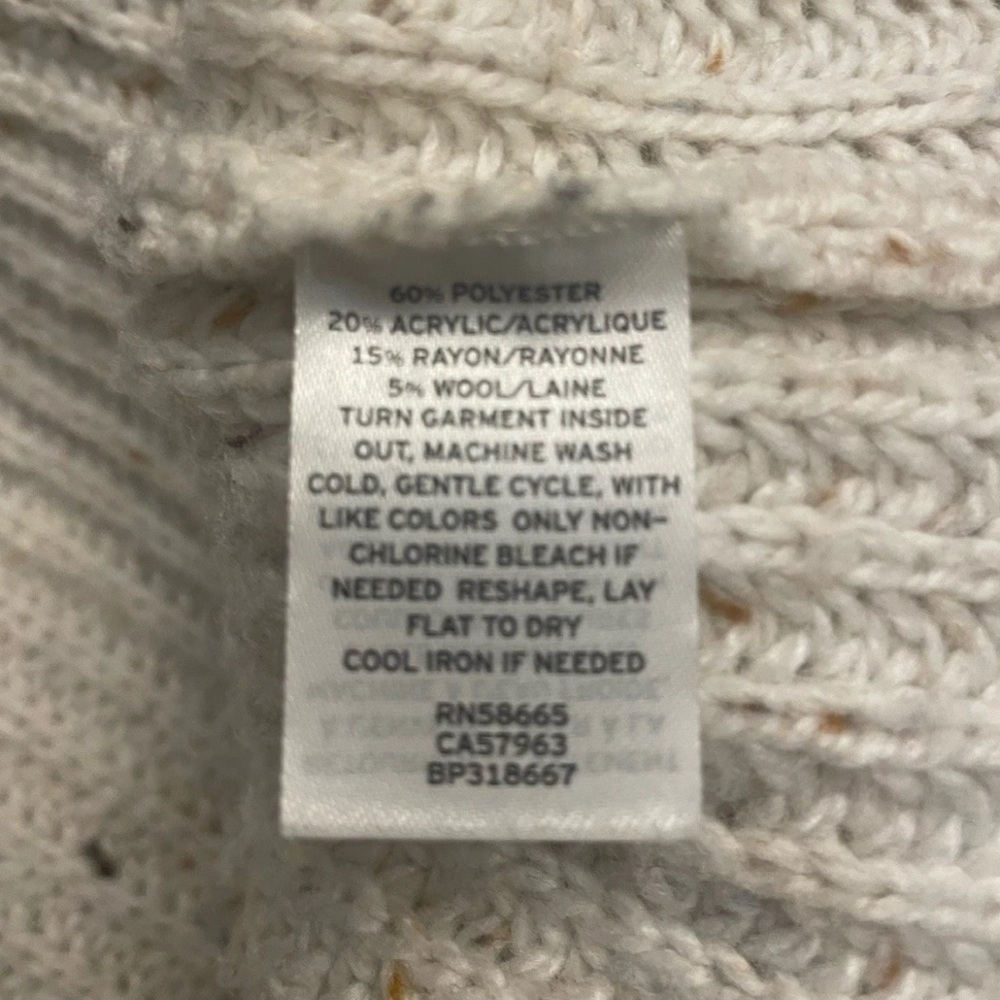 Nordstrom Sun & Shadow Knit Cowl Neck Pullover Sweater Speckled Cream S - Picture 4 of 6